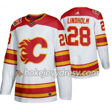 Pánské Hokejový Dres Calgary Flames Elias Lindholm 28 Adidas 2019 Heritage Classic Bílá Authentic